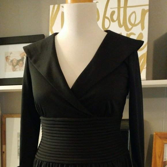 Black Pointe Dress Faux Wrap - Picture 1 of 7
